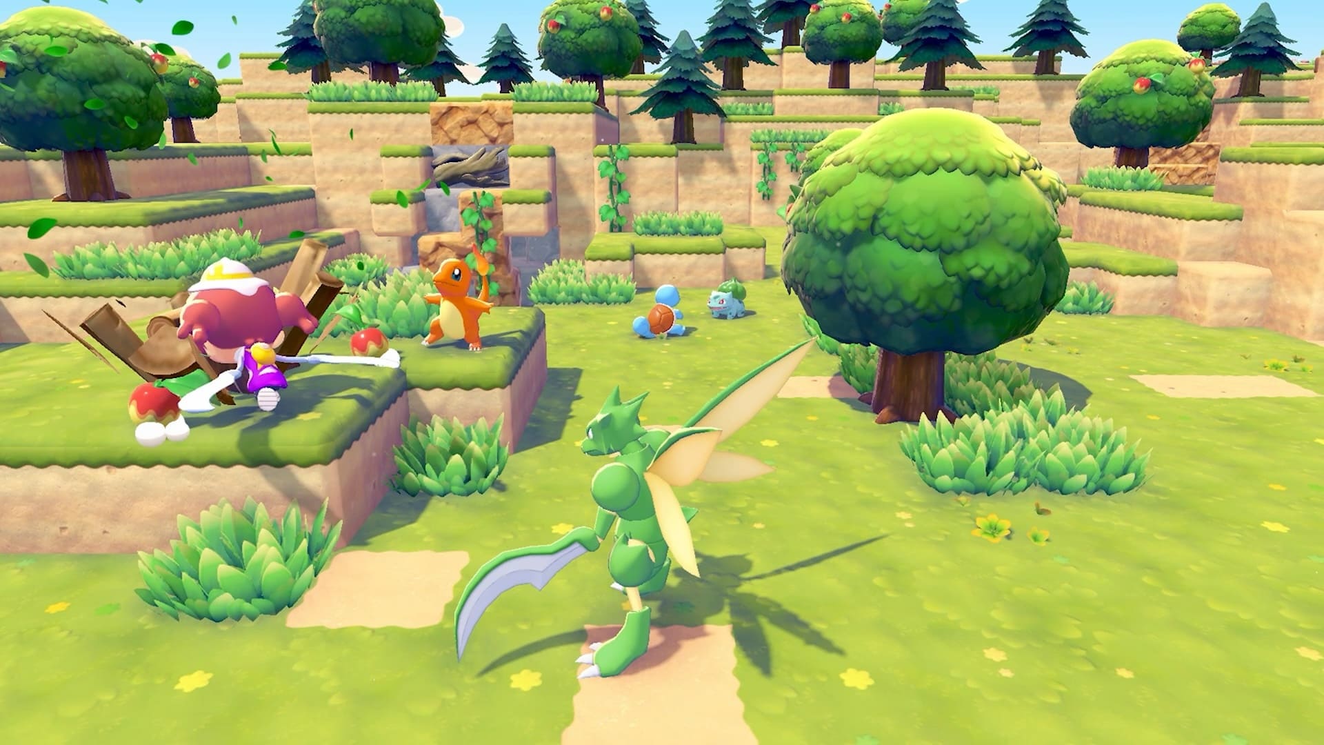 Pokémon Pokopia實際遊戲畫面，支援四人連線體感互動。