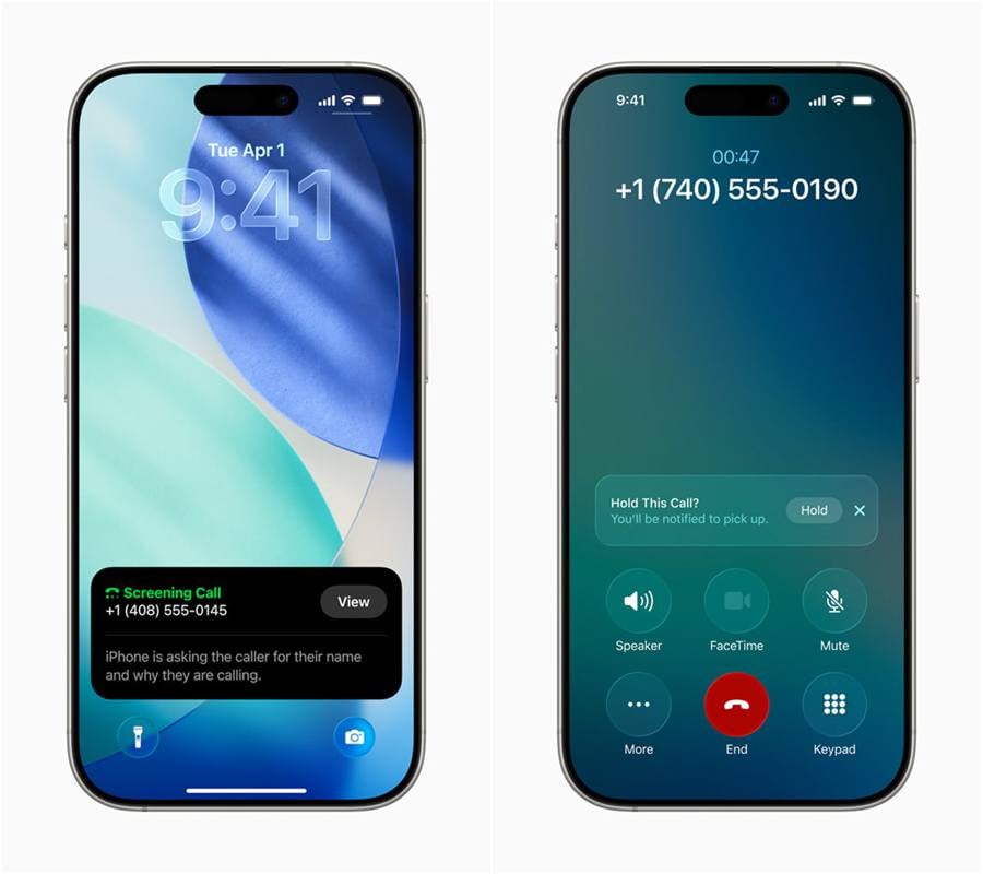 iPhone AI 通話篩選功能代接詐騙與推銷電話。