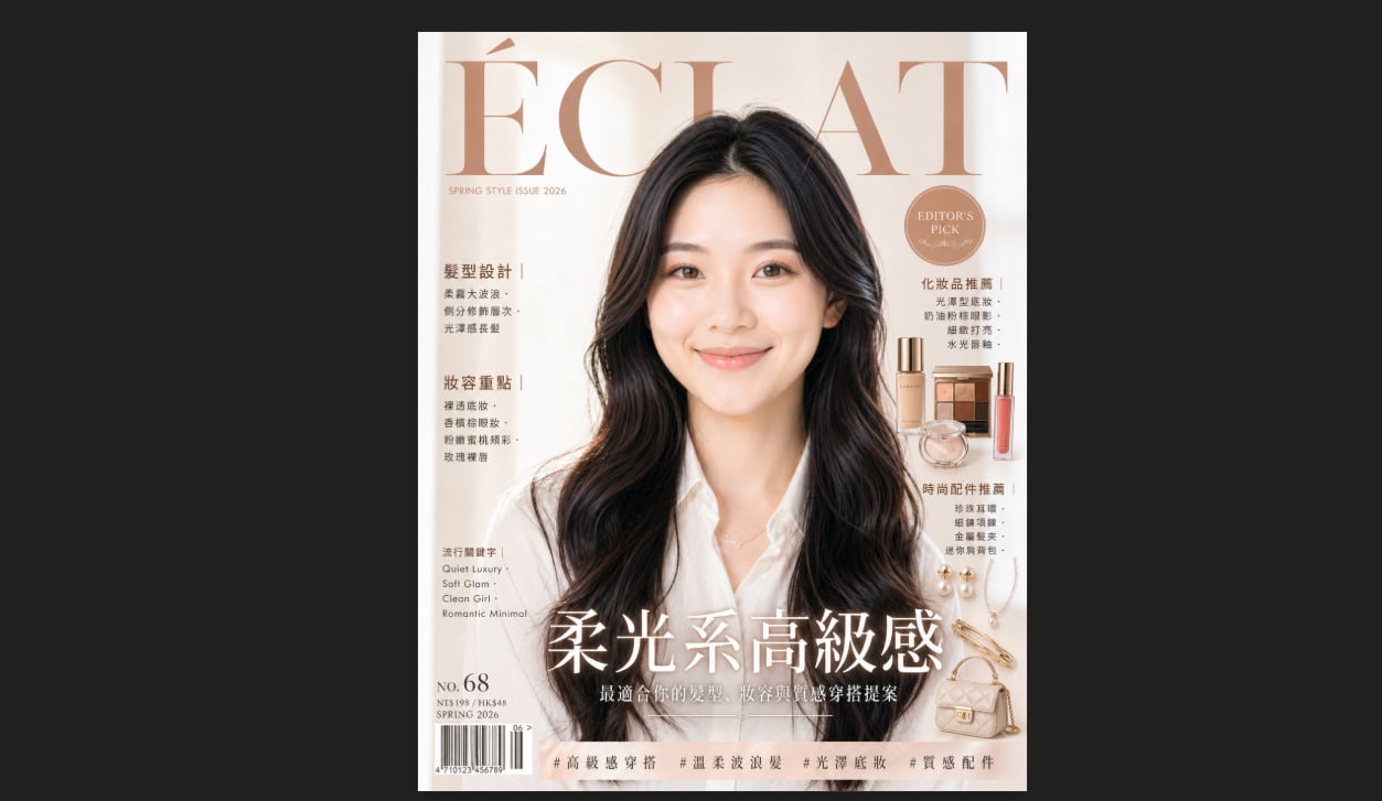GPT指令：生成質感雜誌封面