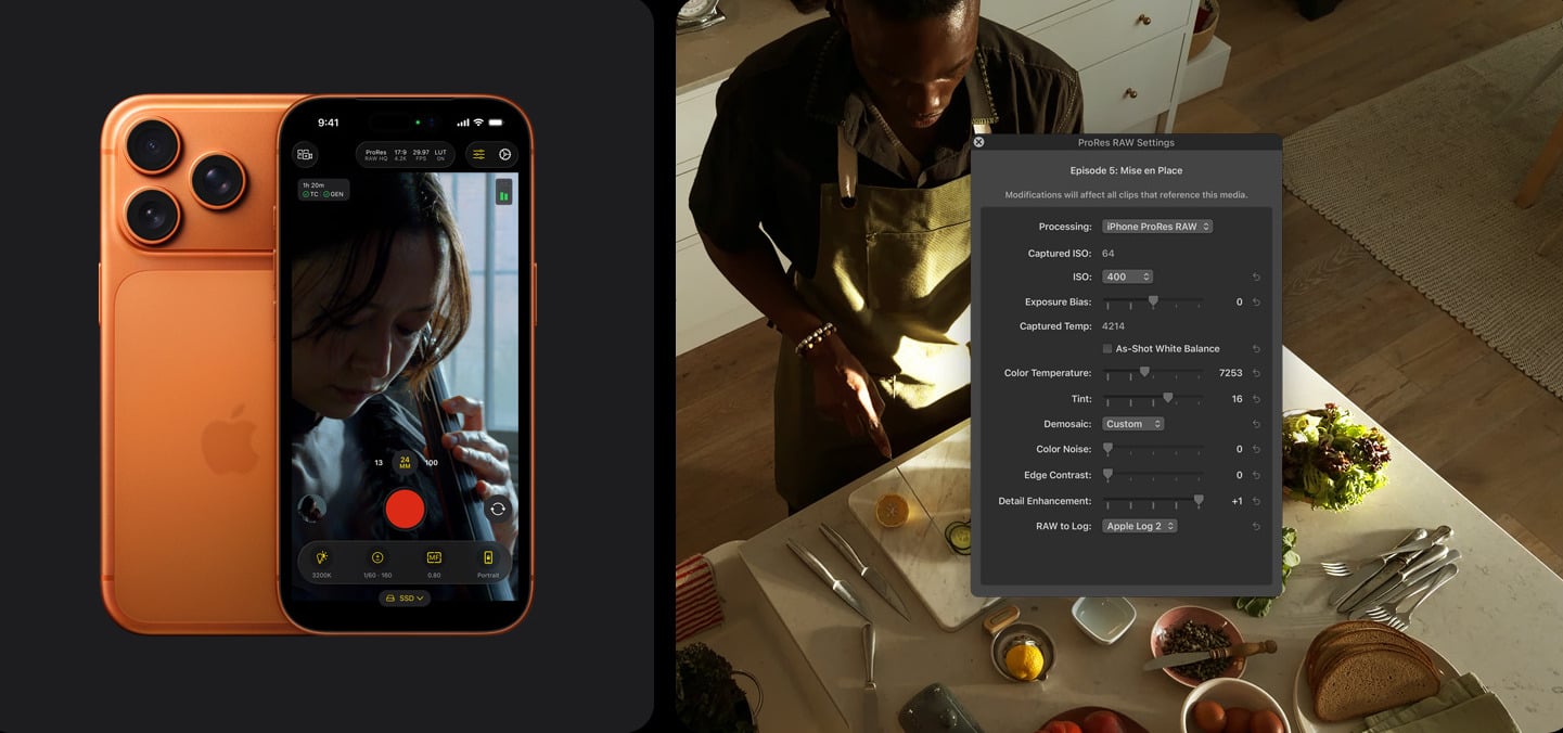 iPhone 17 Pro 專業攝錄規格，支援 4K 120fps 與 ProRes 格式。