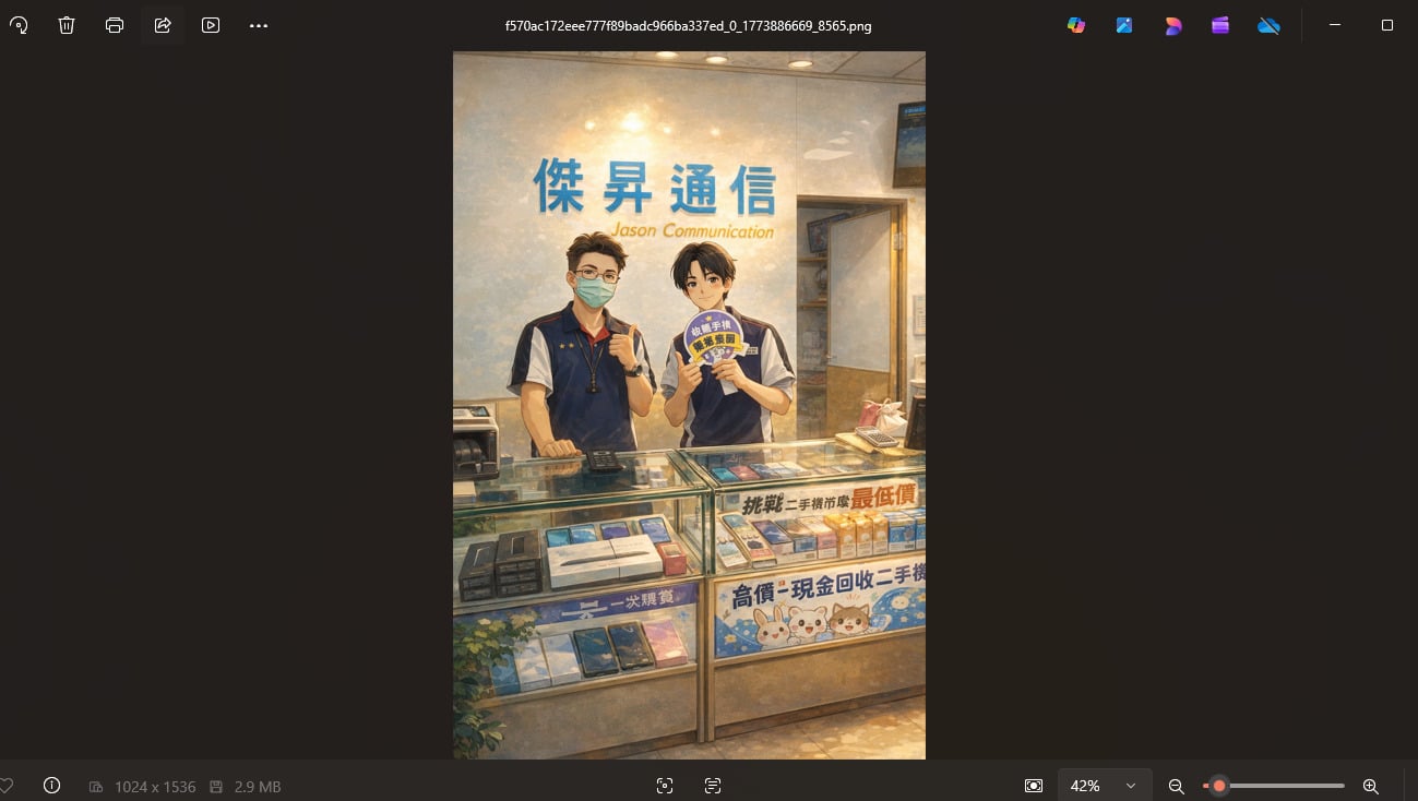 成功下載吉卜力風格 AI 照片，儲存宮崎駿手繪質感大圖。