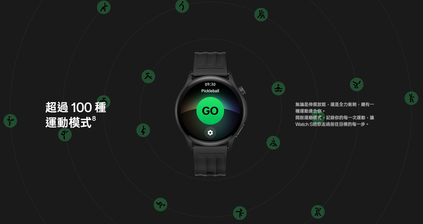 OPPO Watch S 超過100種運動模式