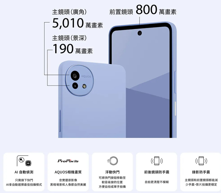 AQUOS wish5 相機規格
