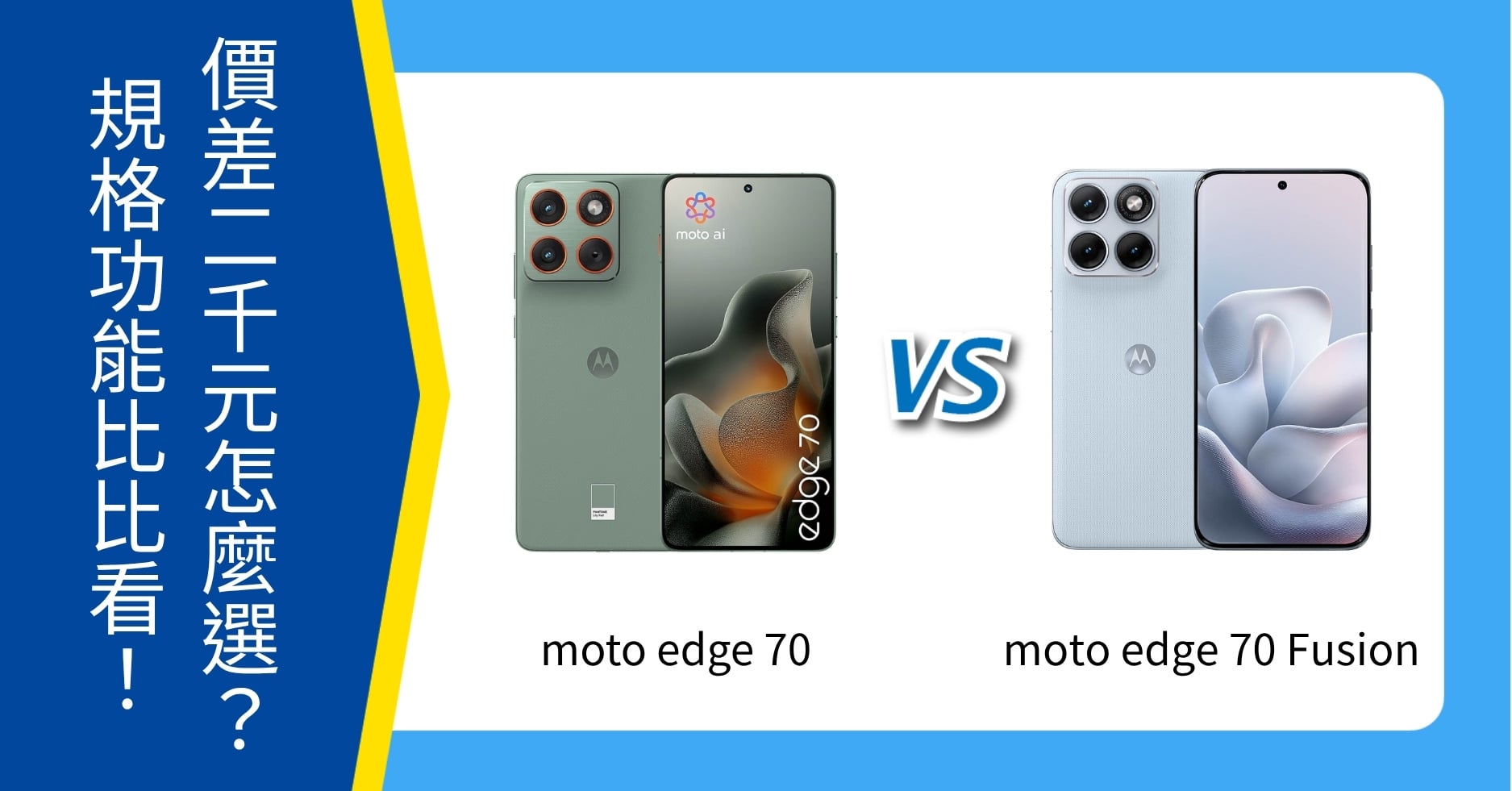 【機型比較】Motorola edge 70 / edge 70 Fusion 價差2千元怎麼選？規格功能比比看！