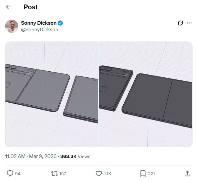 網路傳聞 iPhone Fold 設計圖