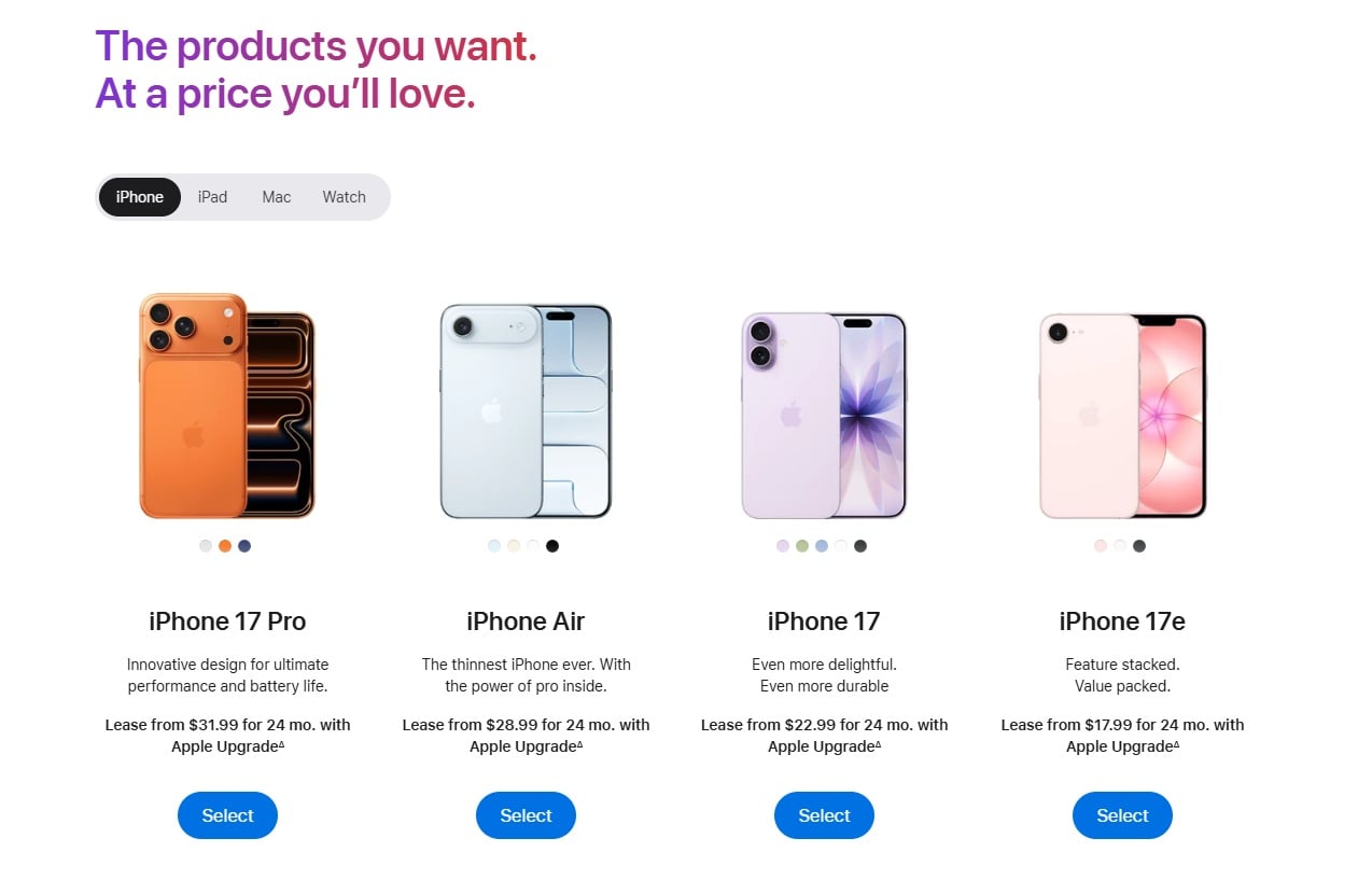 Apple iPhone lease