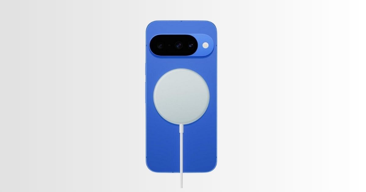 Pixel 10 Qi2 無線充電示意圖