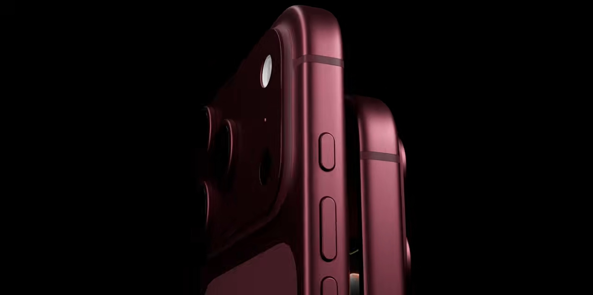 iPhone 18 Pro 酒紅色渲染圖
