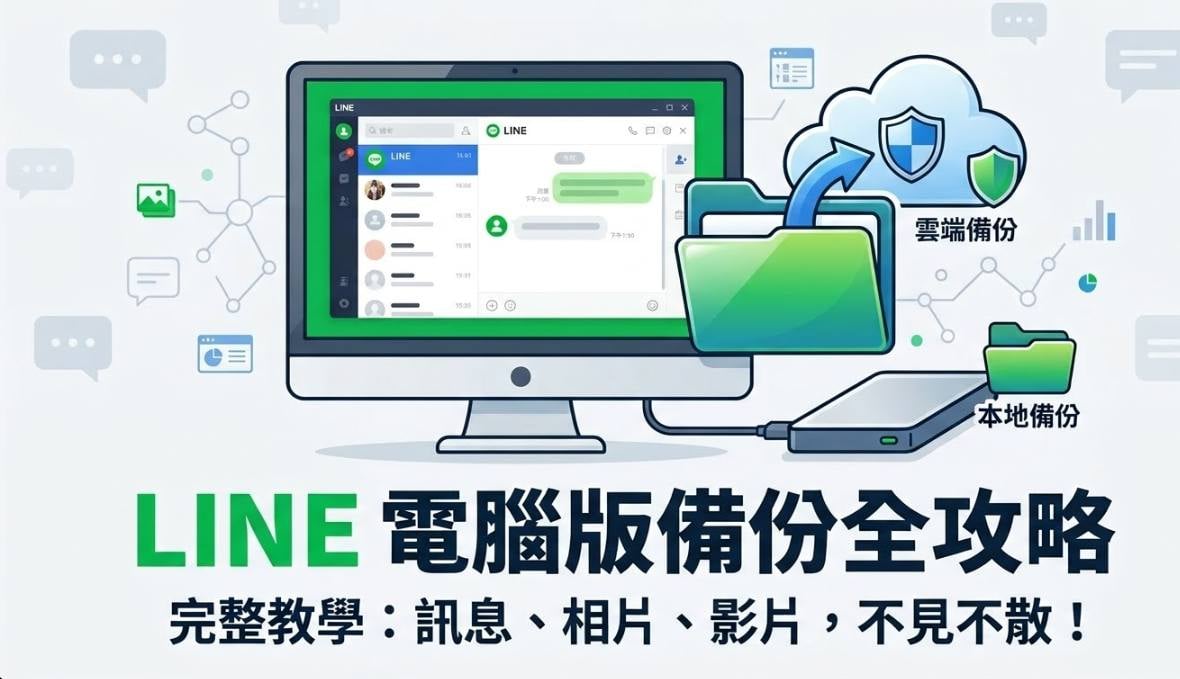 LINE 電腦版手動備份與換機教學首圖。