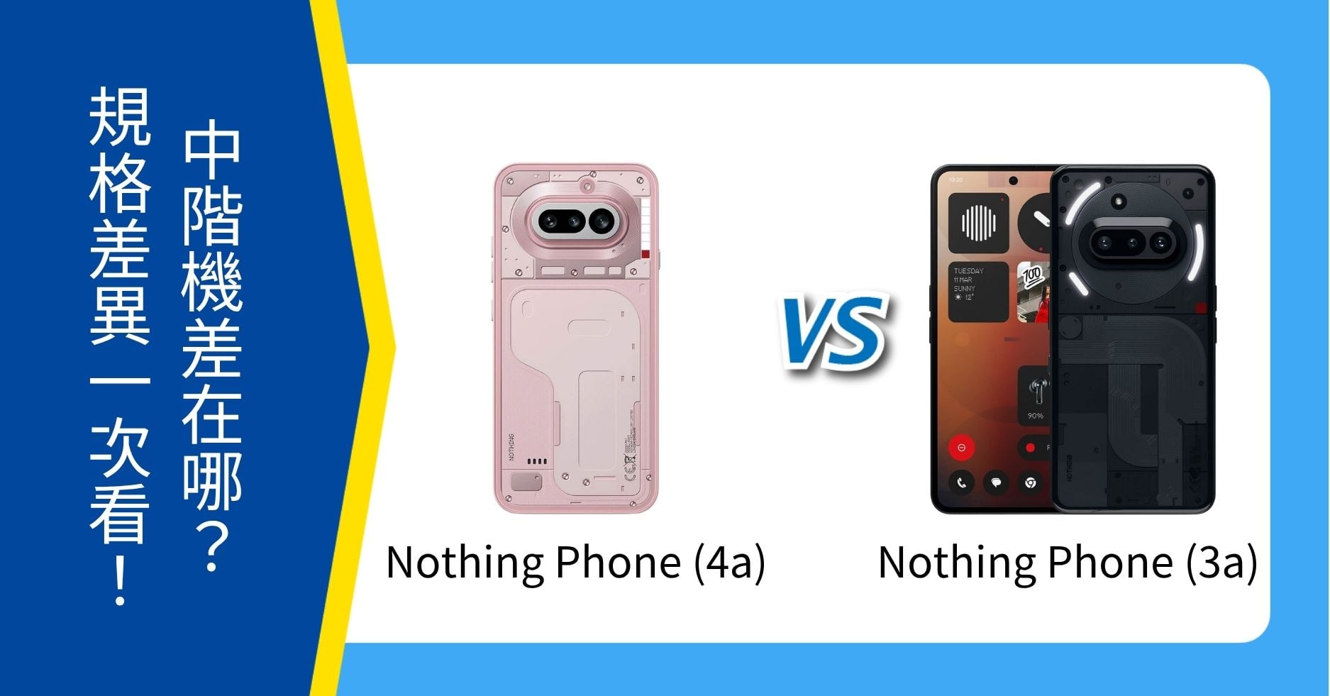 【機型比較】Nothing Phone (4a) vs (3a) 前後代差在哪？規格差異一次看！