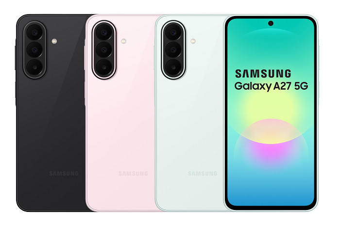 SAMSUNG Galaxy A27 5G手機外觀設計展示，實機機身質感呈現。