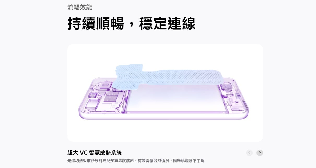 vivo V70 FE VC 散熱