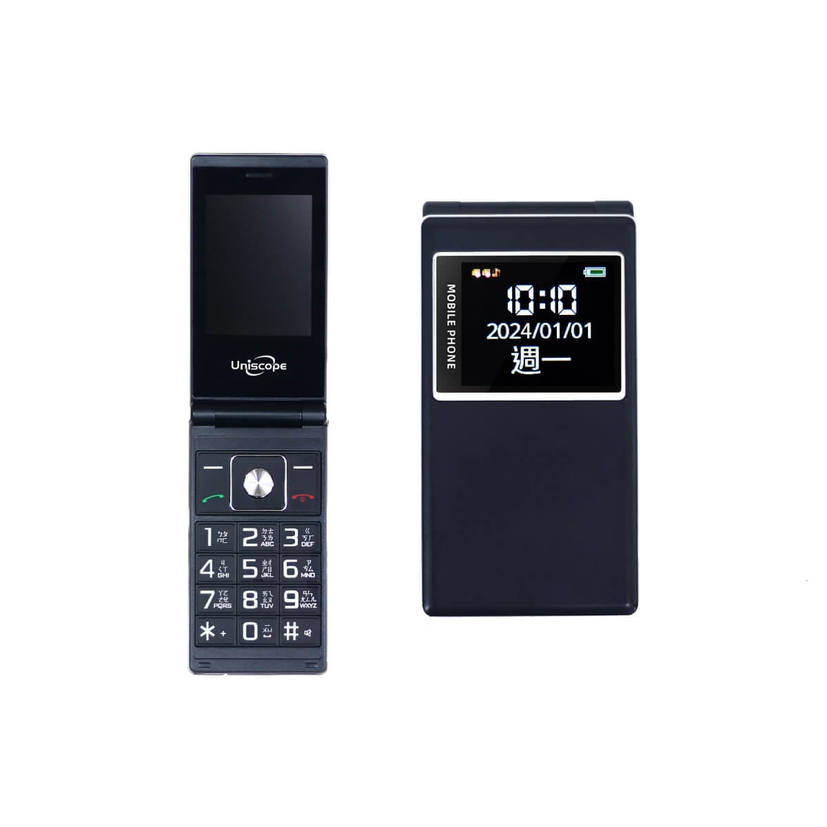 Uniscope V909 (256M/256M) 黑色正反面外觀圖