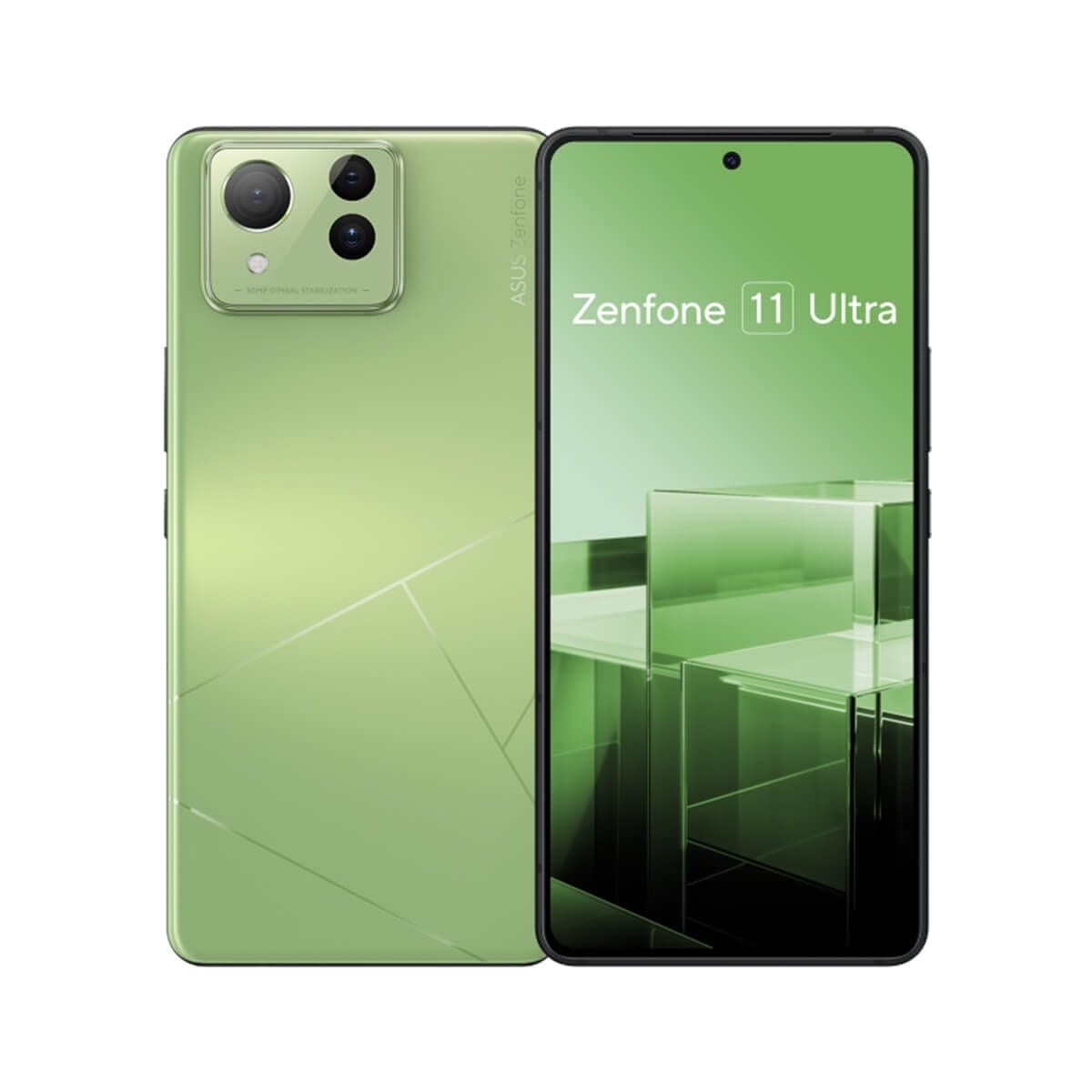 ASUS Zenfone 11 Ultra (12G/256G) 綠色正反面外觀圖