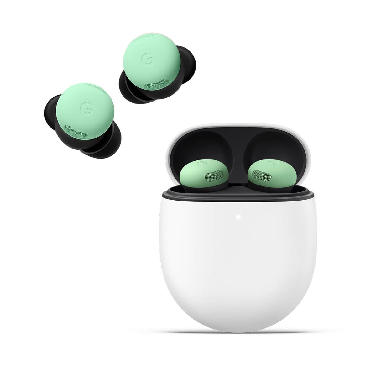 Google Pixel Buds Pro 2 嫩芽綠色正面外觀圖