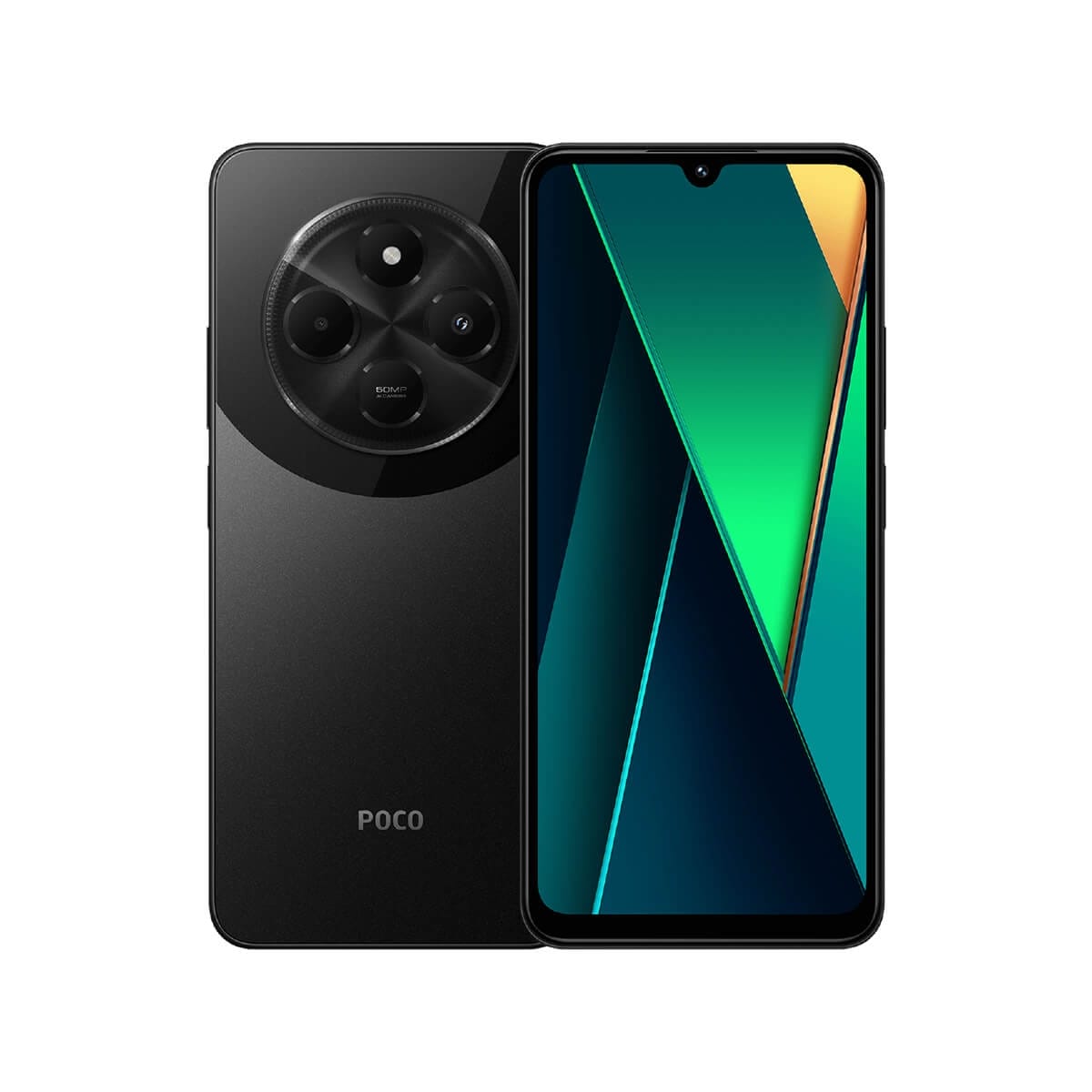 POCO C75（6G/128G）黑色正反面外觀圖