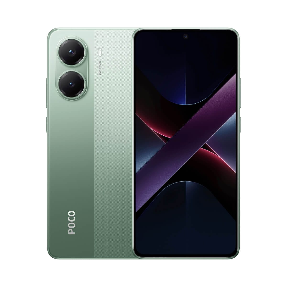POCO X7 Pro（12G/512G）綠色正反面外觀圖