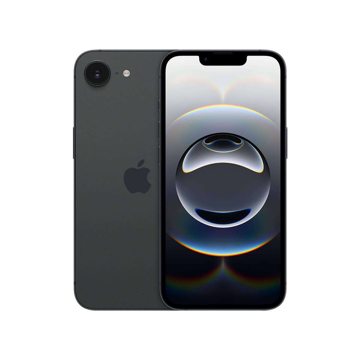 Apple iPhone 16e 512GB 黑色正反面外觀圖