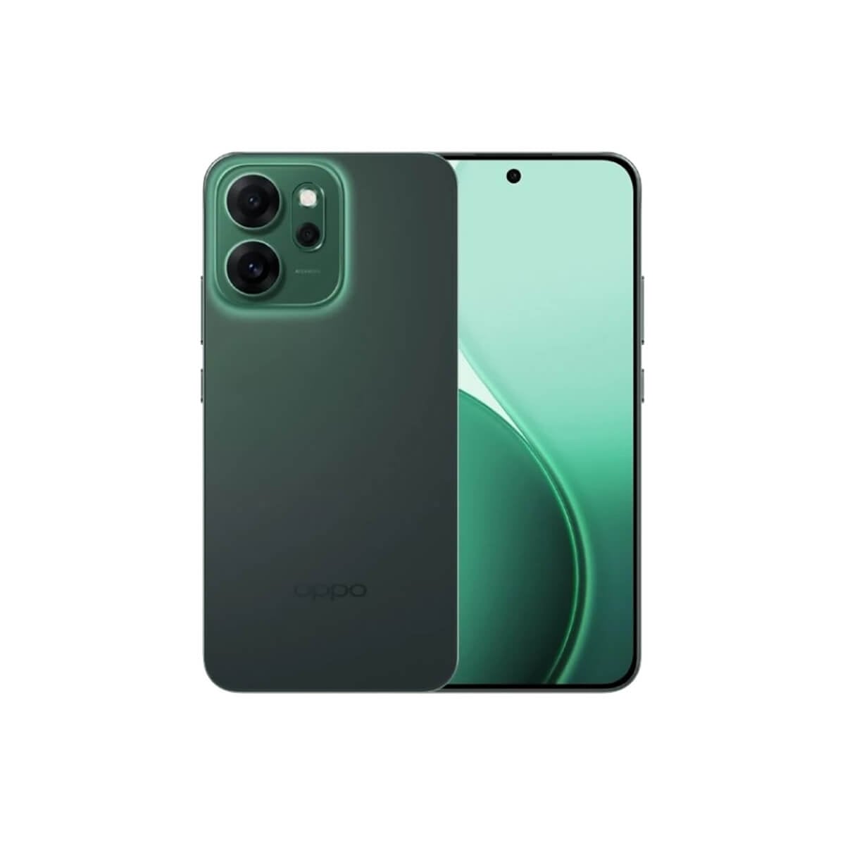 OPPO Reno14 F（8G/256G）綠色正反面外觀圖