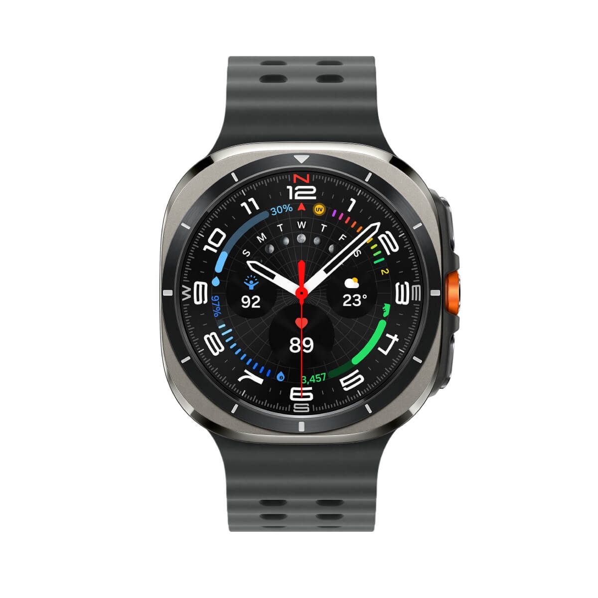 SAMSUNG Watch Ultra 47mm (2025) 鈦霧銀正面外觀圖