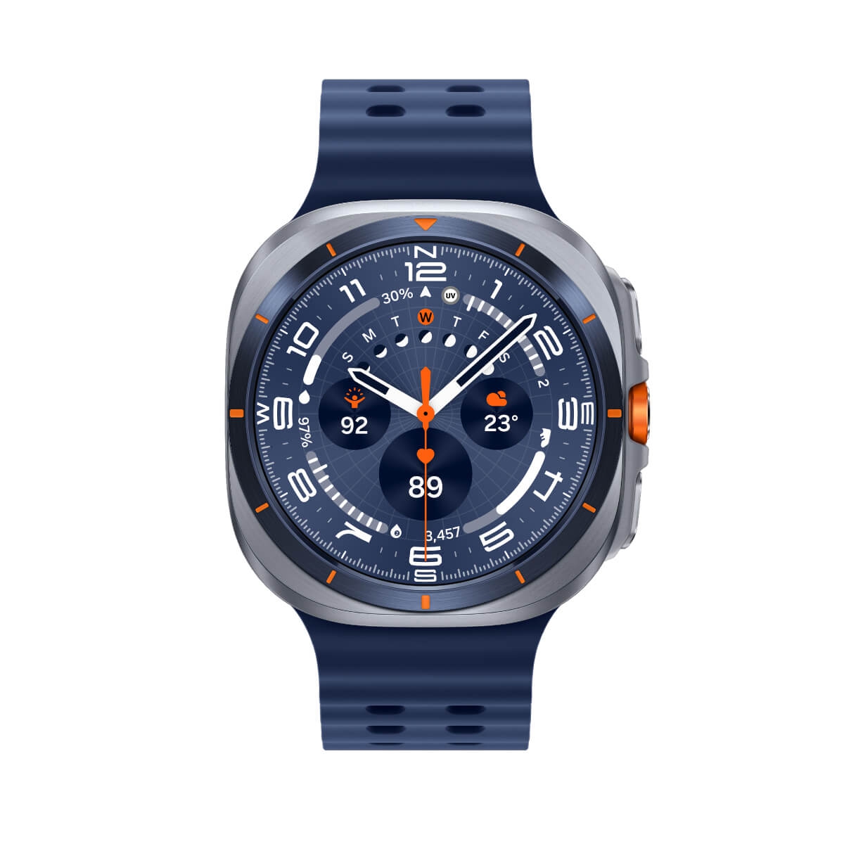 SAMSUNG Watch Ultra 47mm (2025) 鈦夜藍正面外觀圖