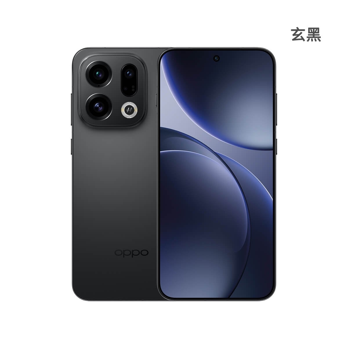OPPO Find X9（12G/256G）玄黑色正反面外觀圖