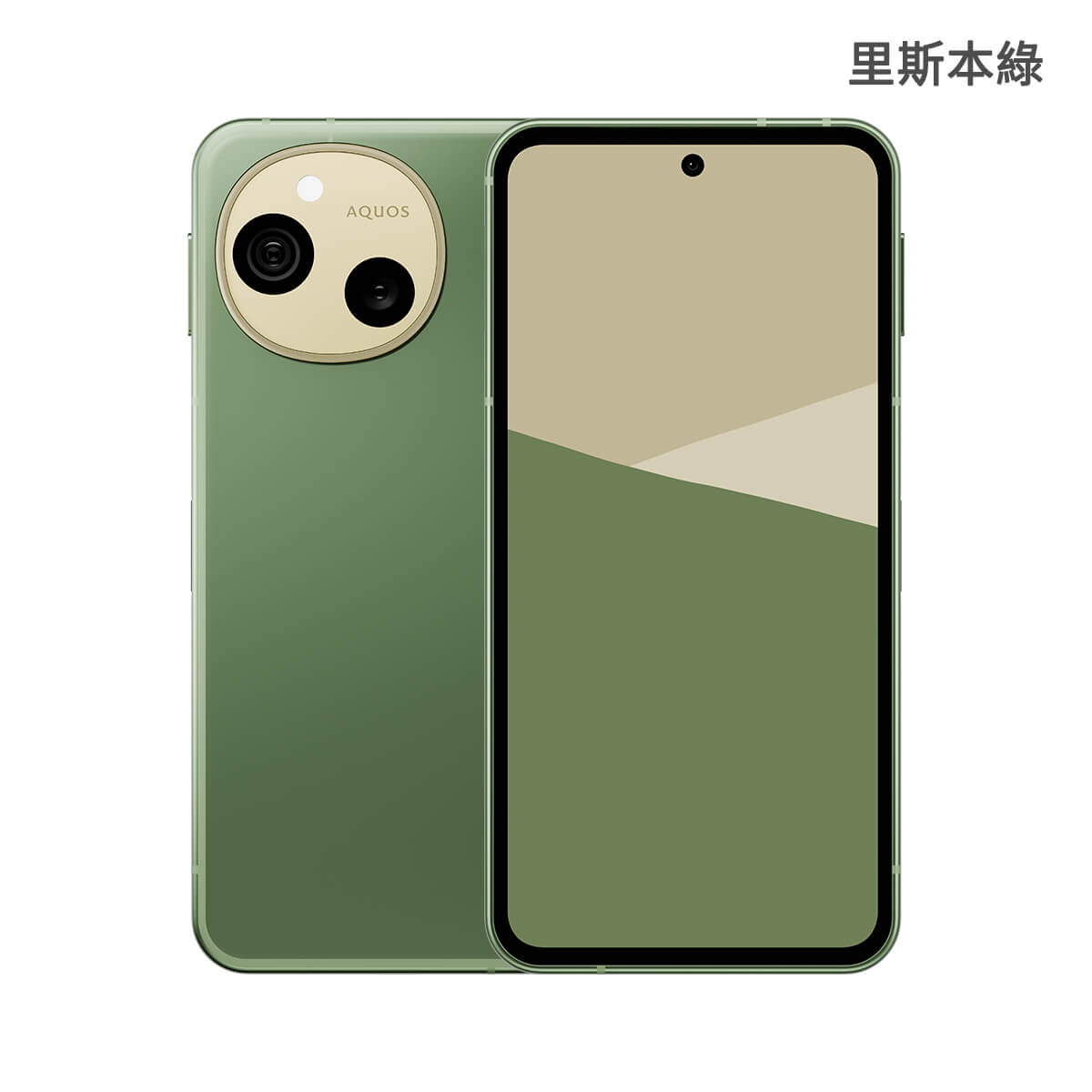 SHARP AQUOS sense10（8G/256G）里斯本綠色正反面外觀圖