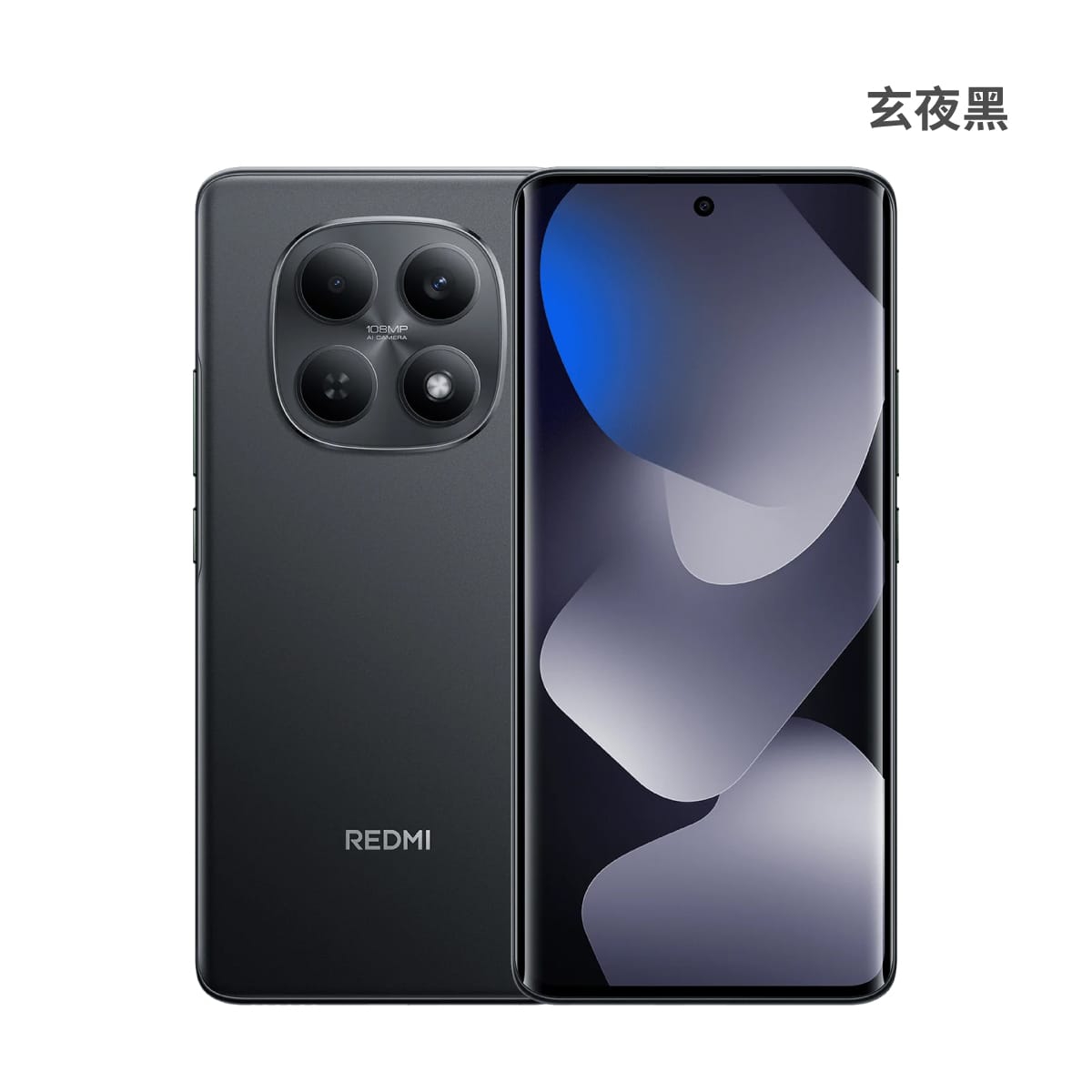 紅米 Note 15 (8G/256G) 玄夜黑色正反面外觀圖