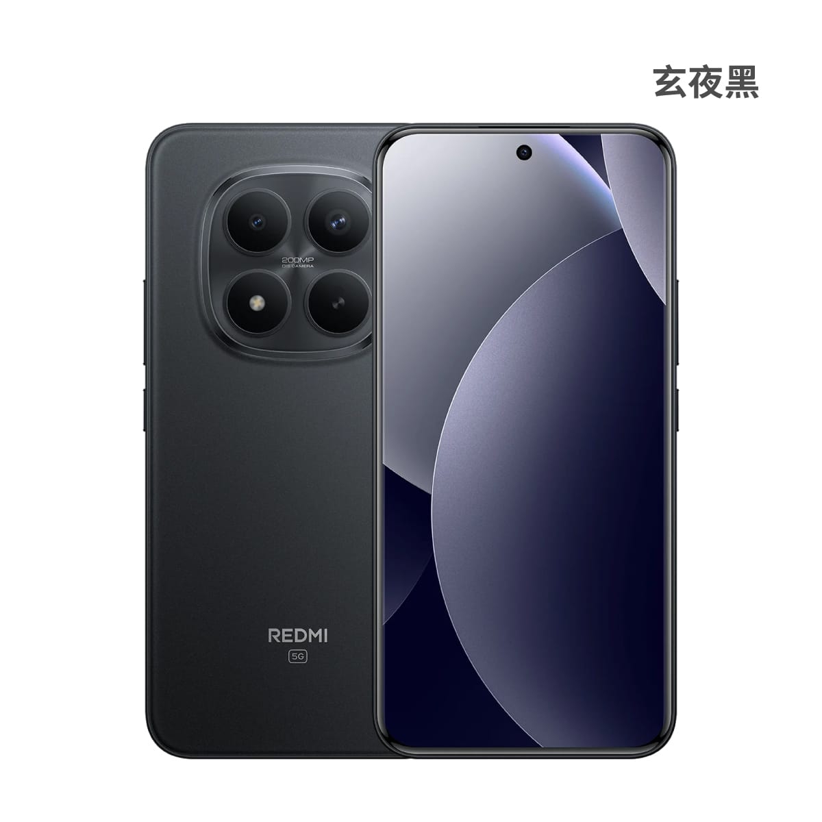 紅米 Note 15 Pro+ (12G/256G) 玄夜黑色正反面外觀圖