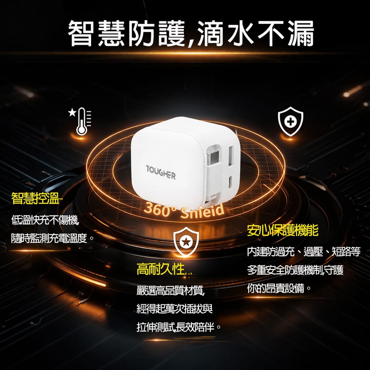 TOUGHER Gan 35W 伸縮線電源供應器充電頭特色說明-6