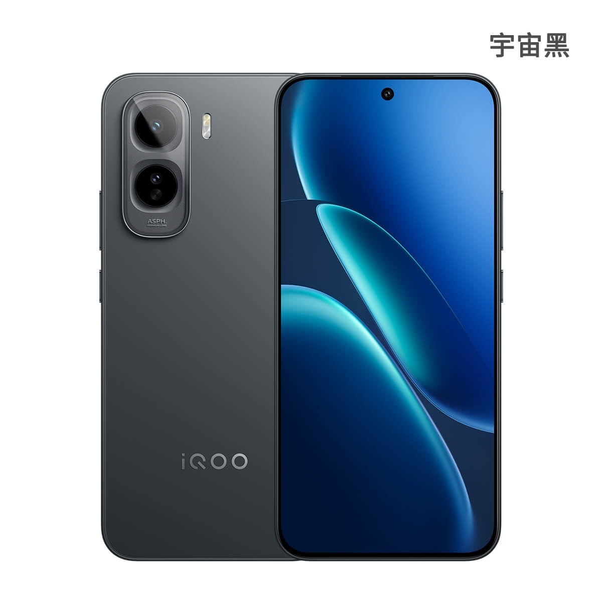 iQOO Z11 (12G/256G) 手機展示圖，宇宙黑色正反面外觀圖